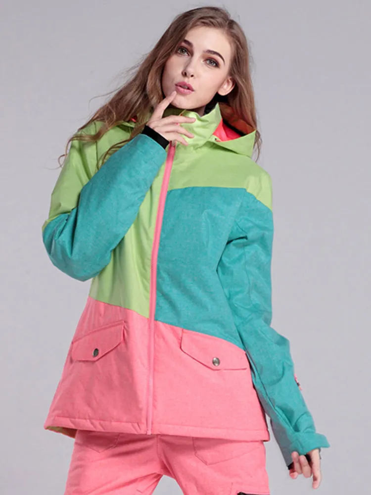 Women's Stitching Color Snowboard Jackets