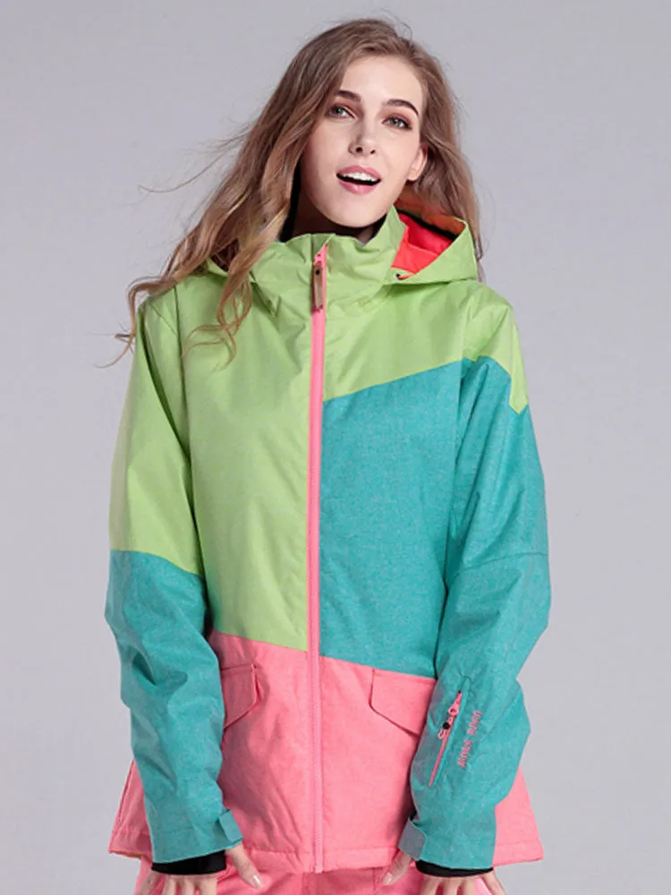 Women's Stitching Color Snowboard Jackets